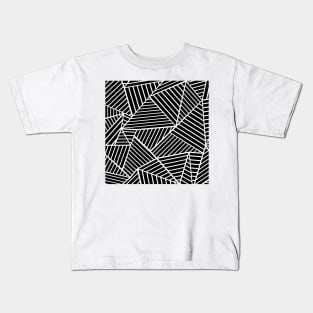 Abstract Lines Zoom Black Kids T-Shirt